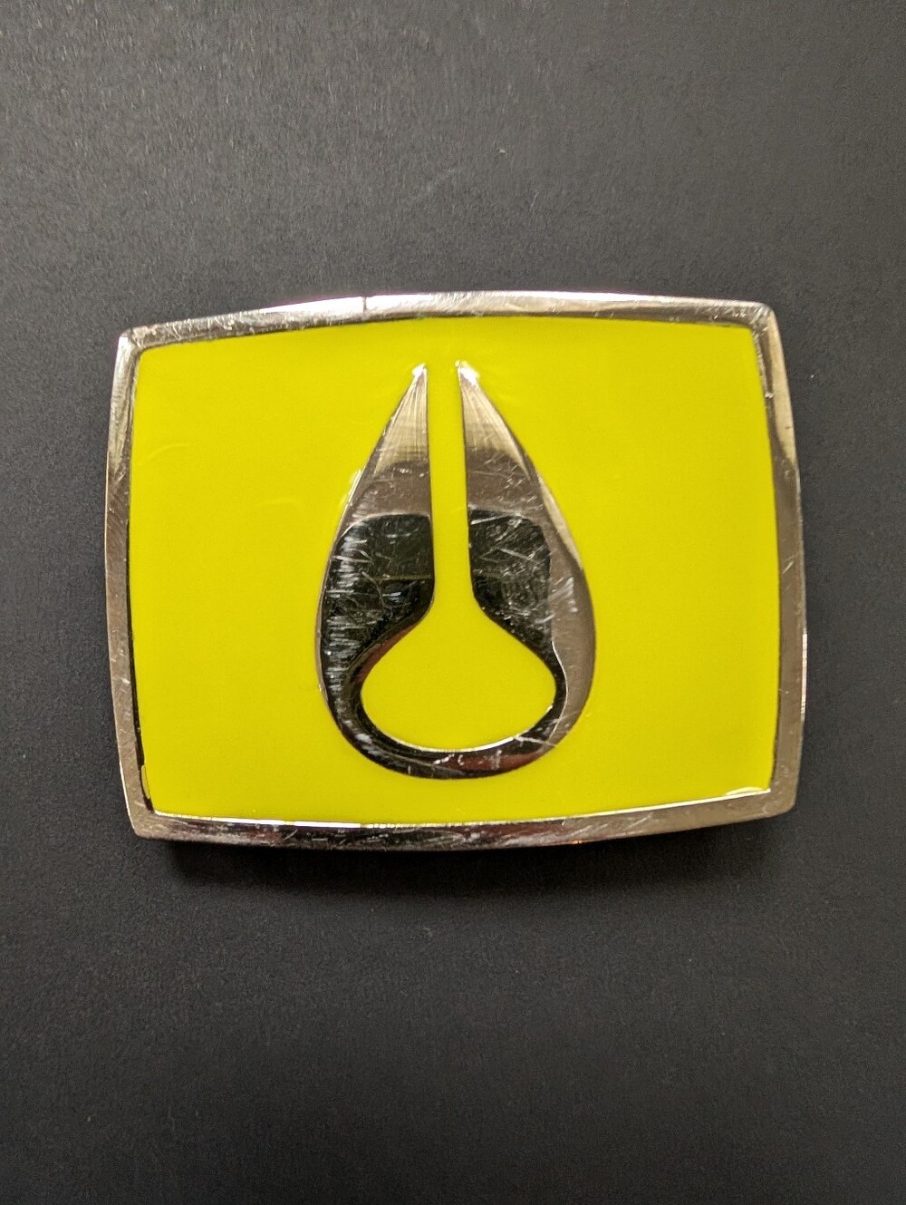Nixon Men's Yellow Enamel Belt Buckle with Silver Accent
